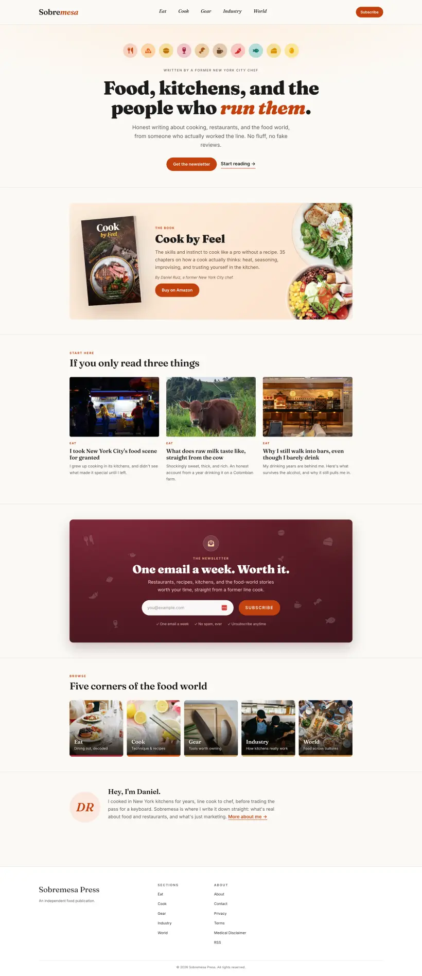 The Sobremesa Press website